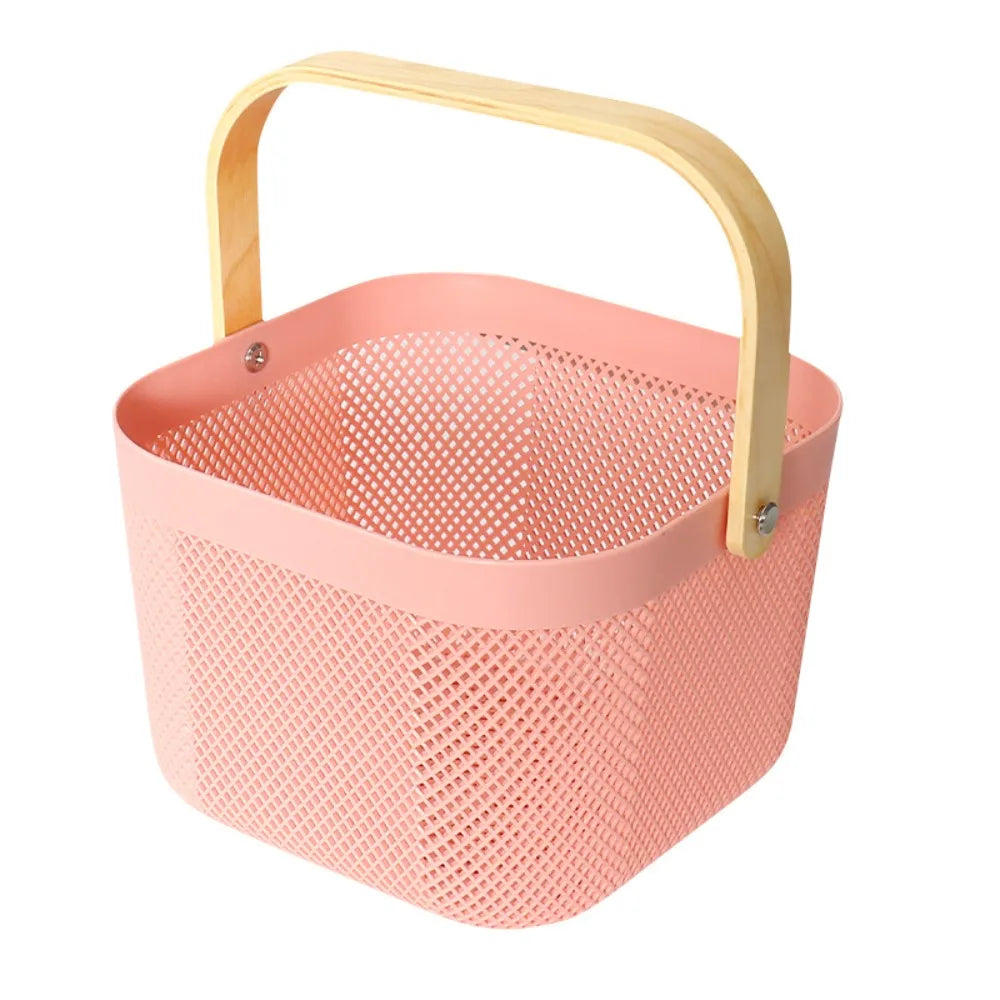 Large Capacity Plastic Storage Basket with Handle
