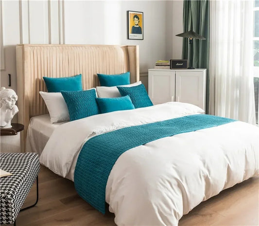 Luxury Velvet Geometric Bed Runner
