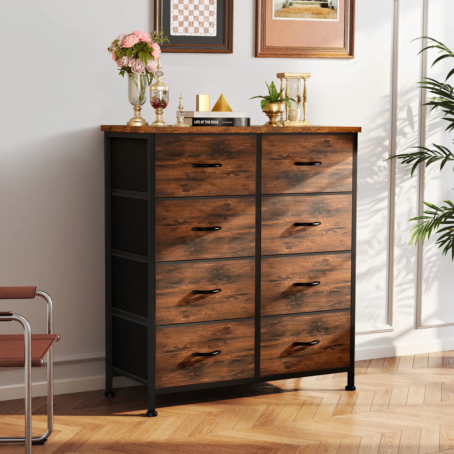 8-Drawer Fabric Dresser Storage Cabinet