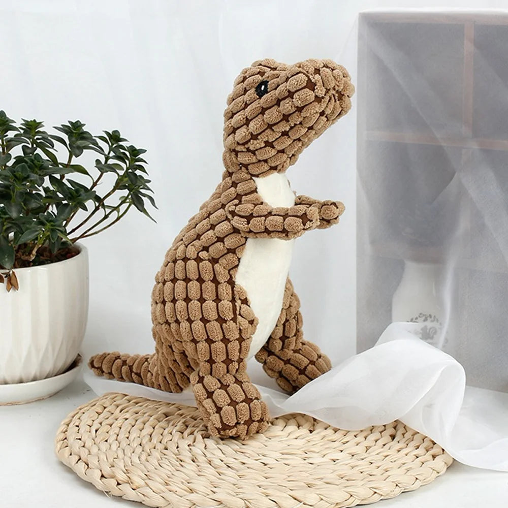 Plush Dinosaur Dog Toy – Interactive Chew Toy