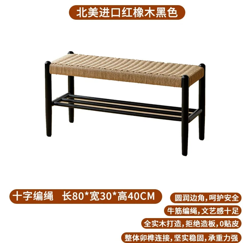 Solid Wood Shoe Bench