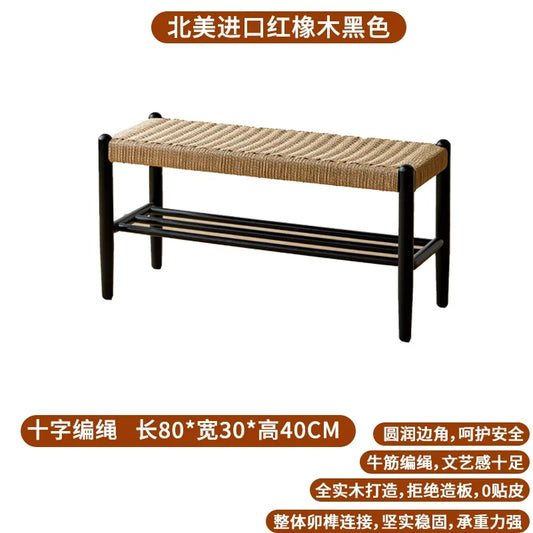 Solid Wood Shoe Bench