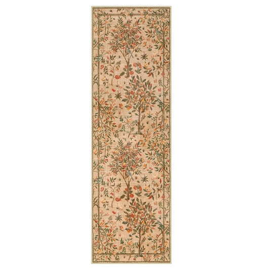 Green Floral Corridor Runner Rug