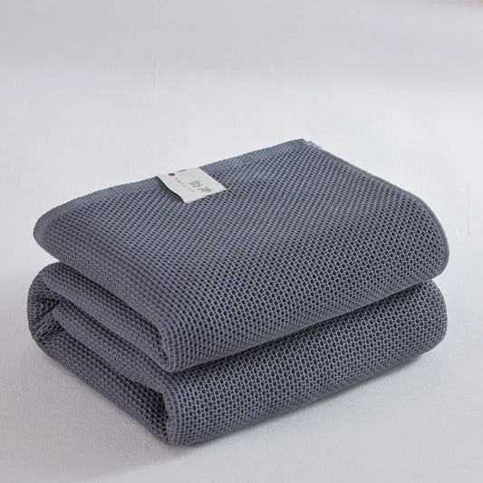 Waffle Plaid Cotton Blend Blanket