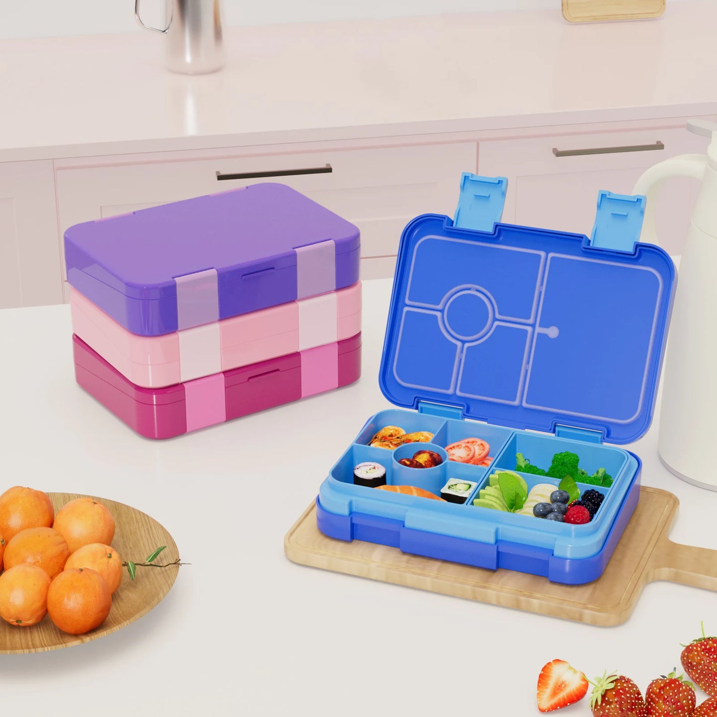 Kids Bento Lunch Box – Microwave Safe Leak-Proof Food Container for School, Travel & Snacks