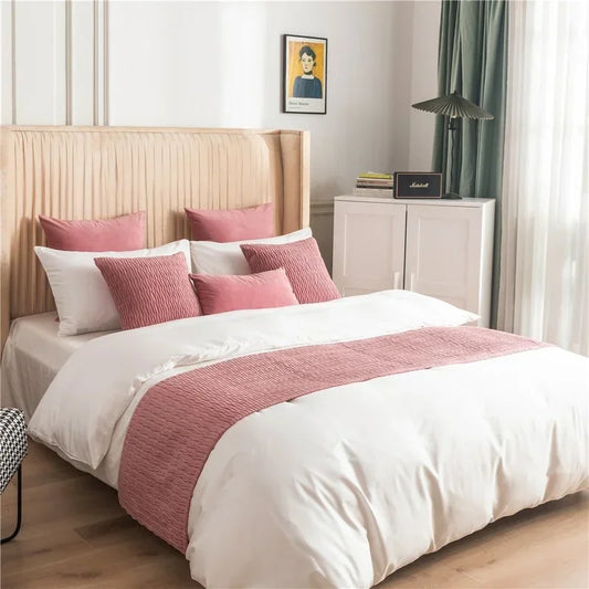 Luxury Velvet Geometric Bed Runner
