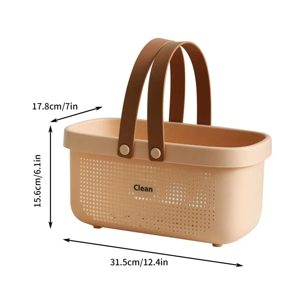 Large Capacity Plastic Storage Basket with Handle