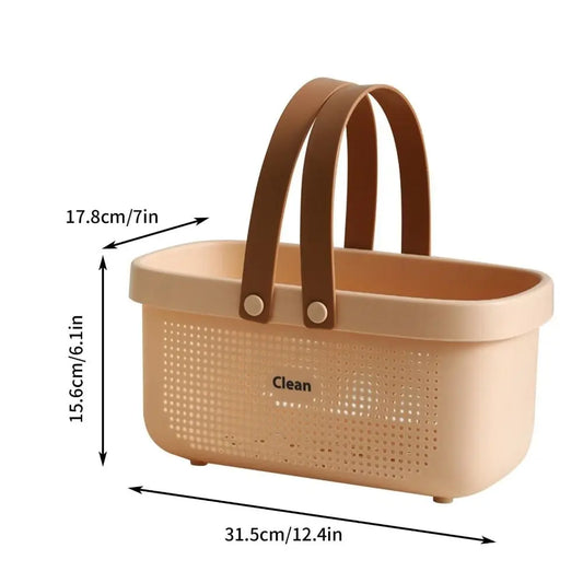 Large Capacity Plastic Storage Basket with Handle