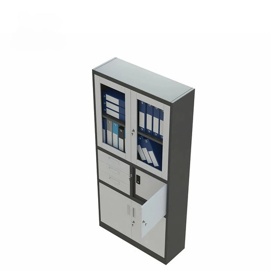 3 Drawer Office Storage Cabinet with Glass Doors