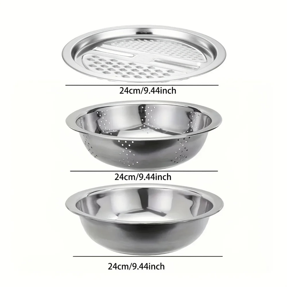 Stainless Steel Mandoline Slicer & Grater Set