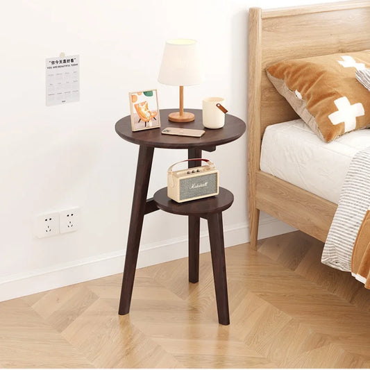 Solid Wood Bedside Cabinet with Storage