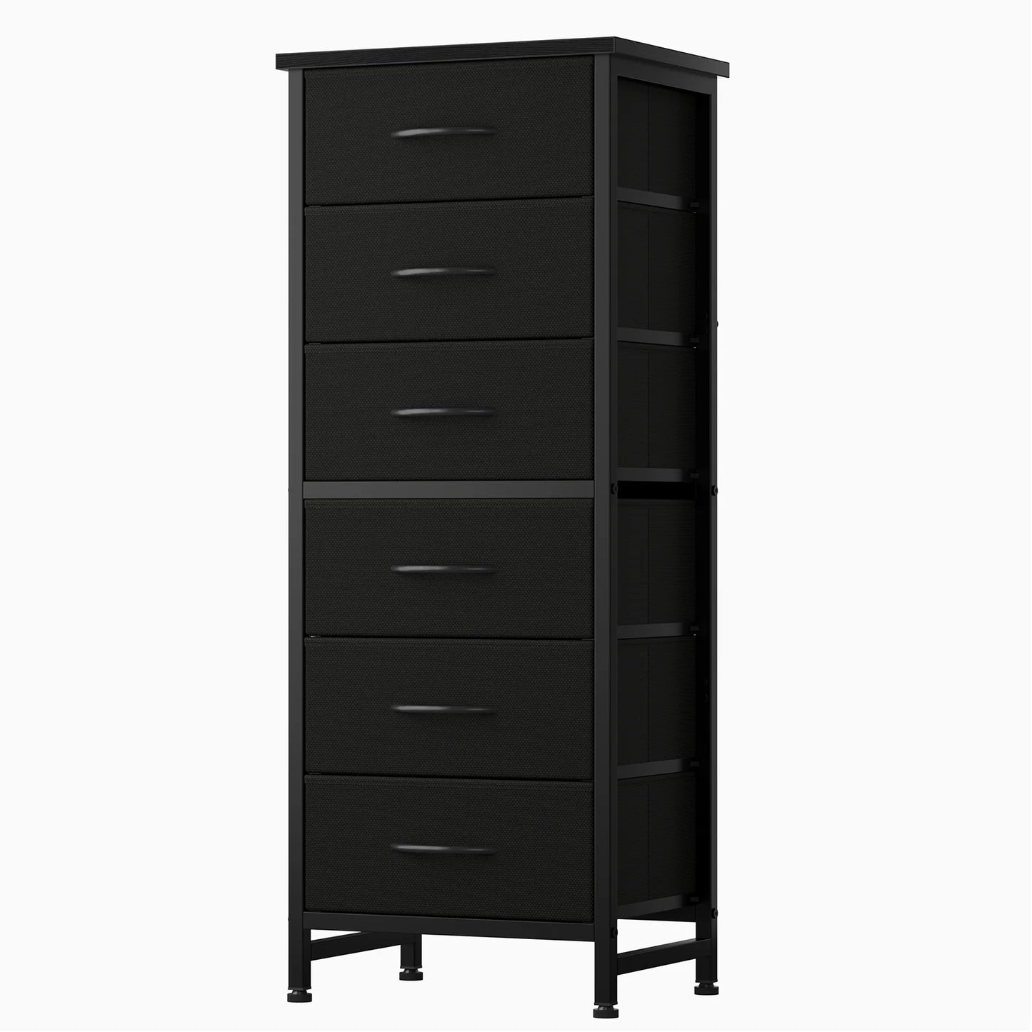 6-Drawer Fabric Dresser with Wood Top