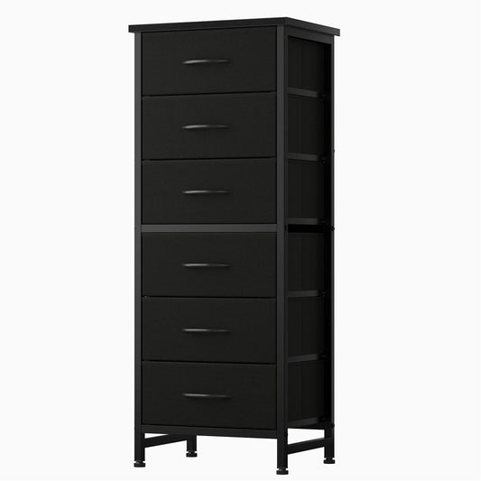 6-Drawer Fabric Dresser with Wood Top