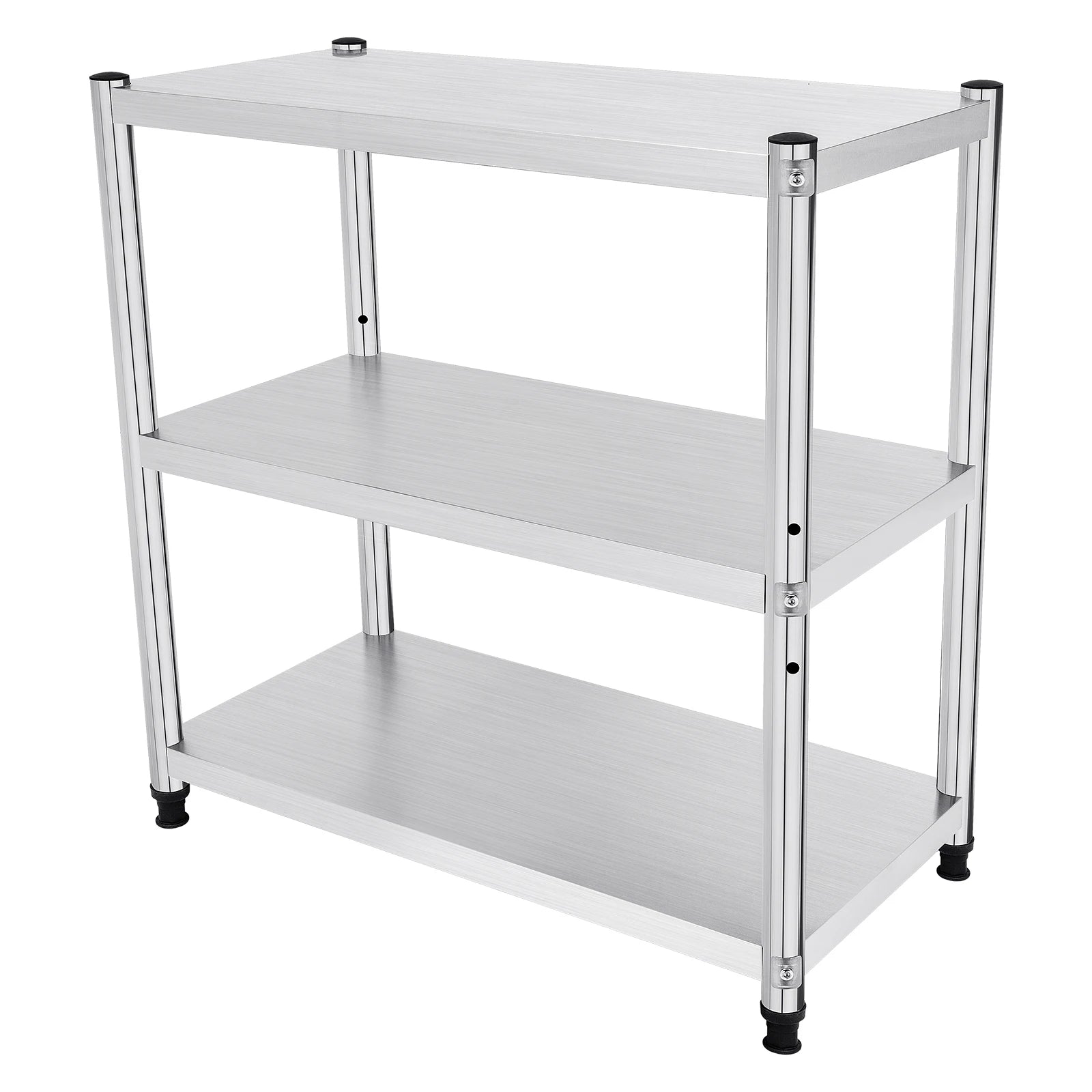 3-Tier Stainless Steel Kitchen Work Table with Adjustable Shelf