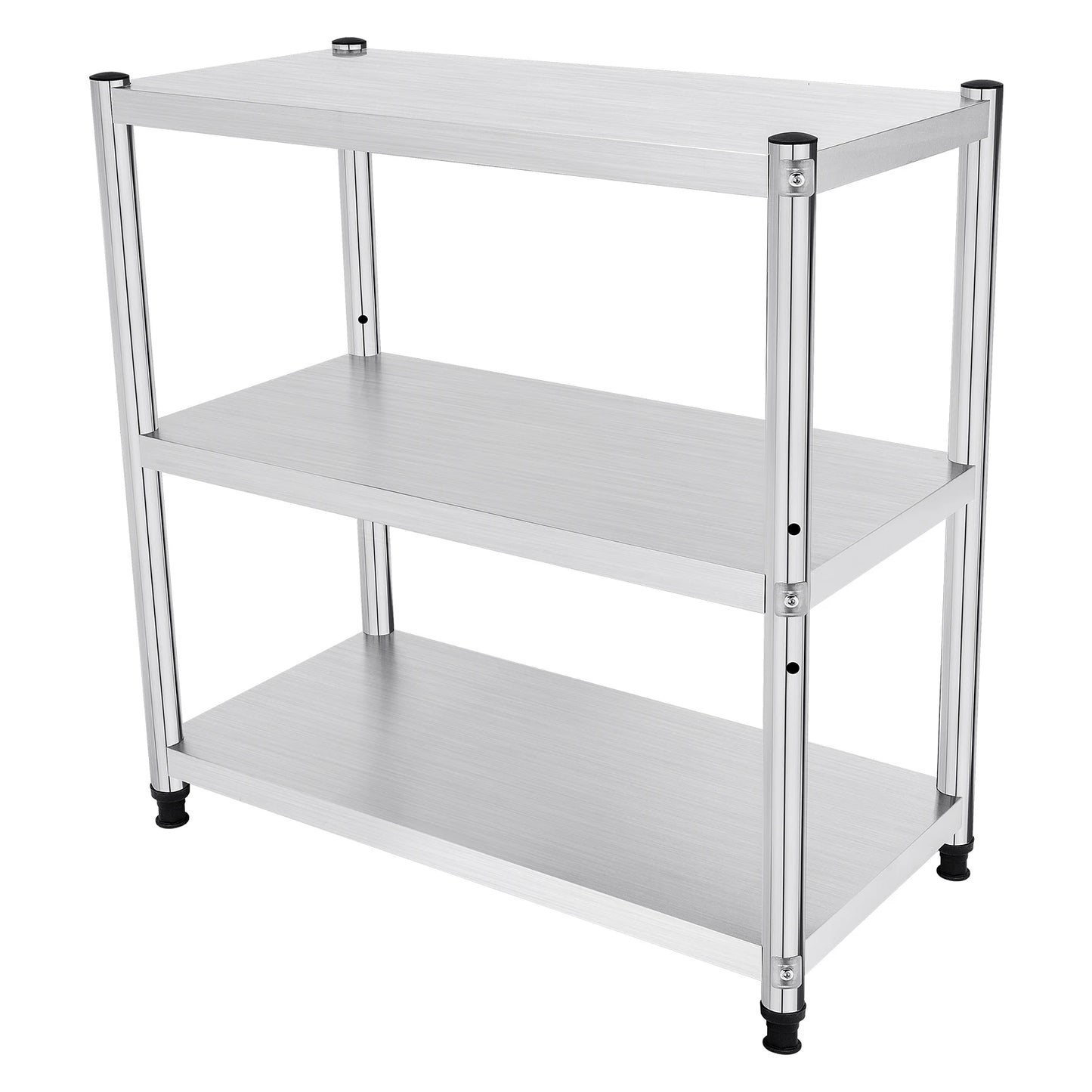 3-Tier Stainless Steel Kitchen Work Table with Adjustable Shelf