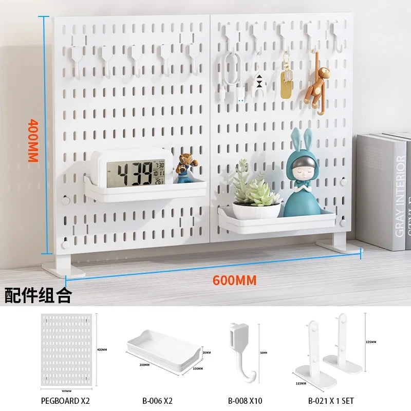 Desktop Pegboard Storage Organizer Kit