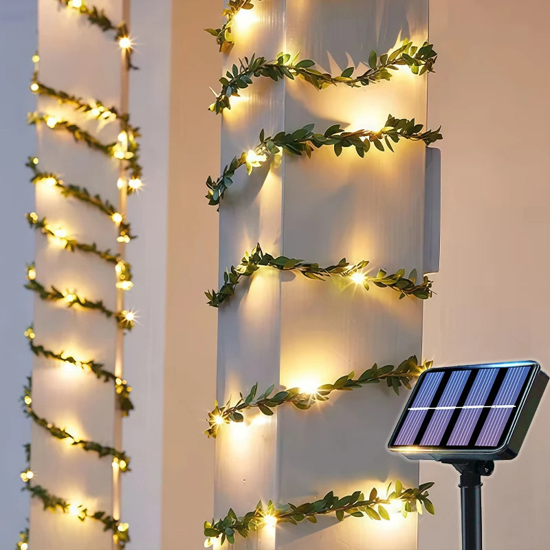 Solar LED Ivy Leaf String Lights