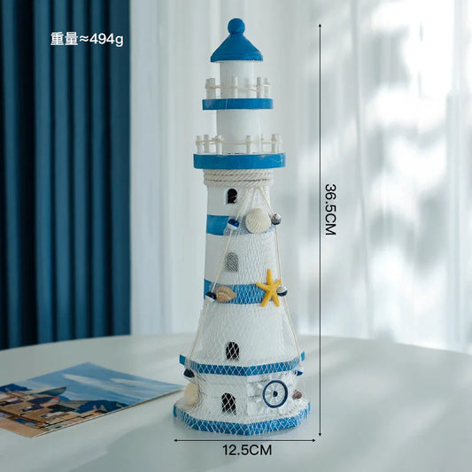 Mediterranean Wooden Lighthouse Decor