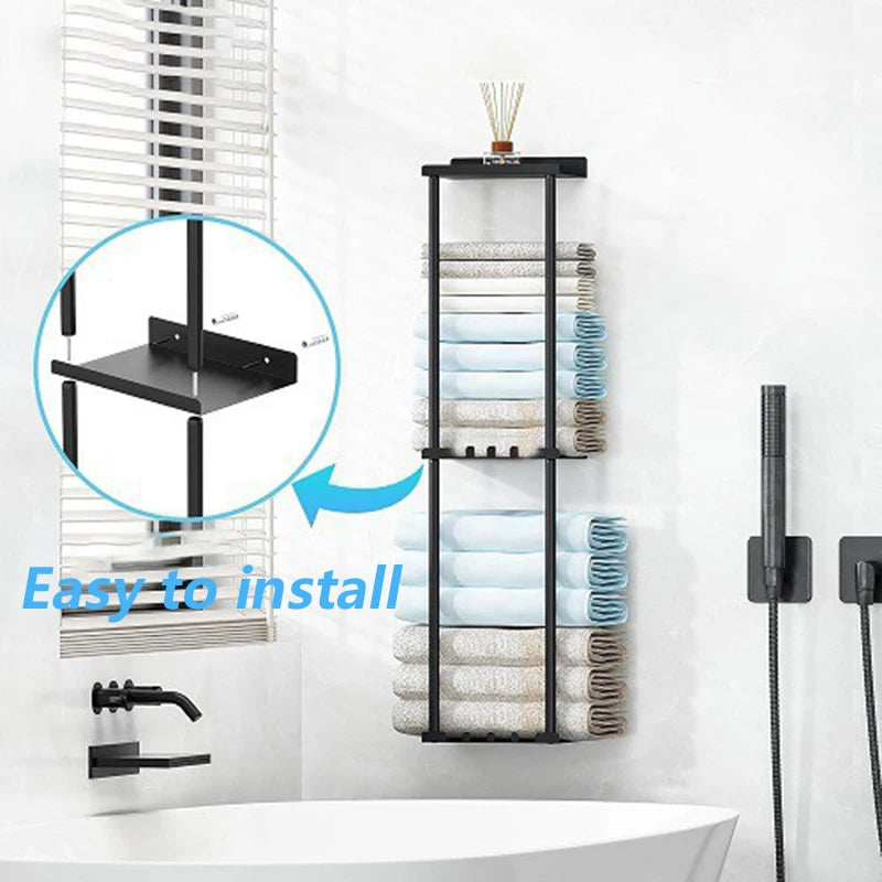 Wall Mounted Towel & Organiser Rack
