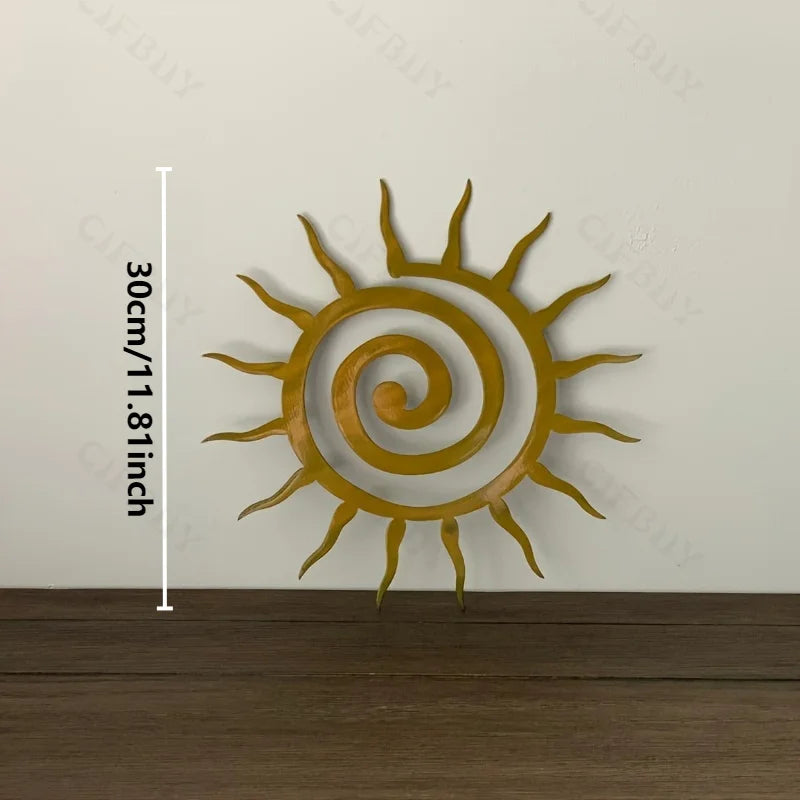 Antique Coiled Star Metal Wall Sculpture