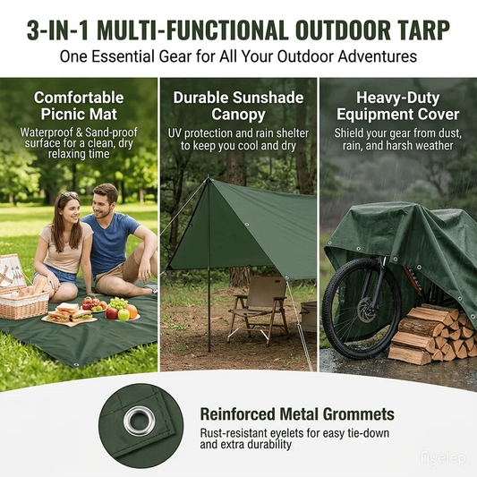 3-in-1 Multi-Use Sunshade Canopy & Picnic Mat