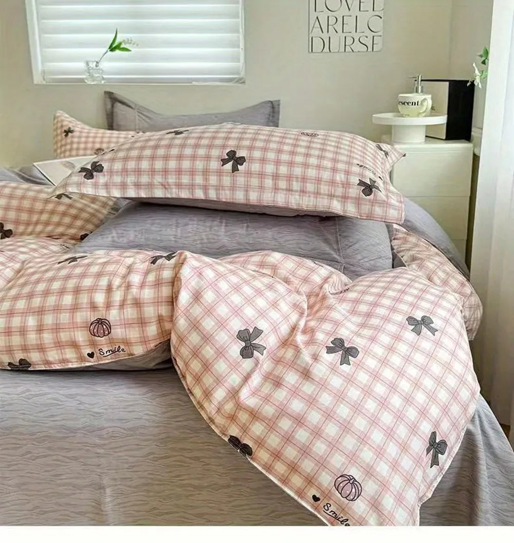 4 Piece Bedding Set with Flat Sheet