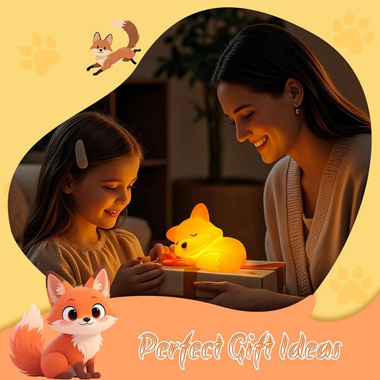 Cute Fox Silicone Night Light Lamp