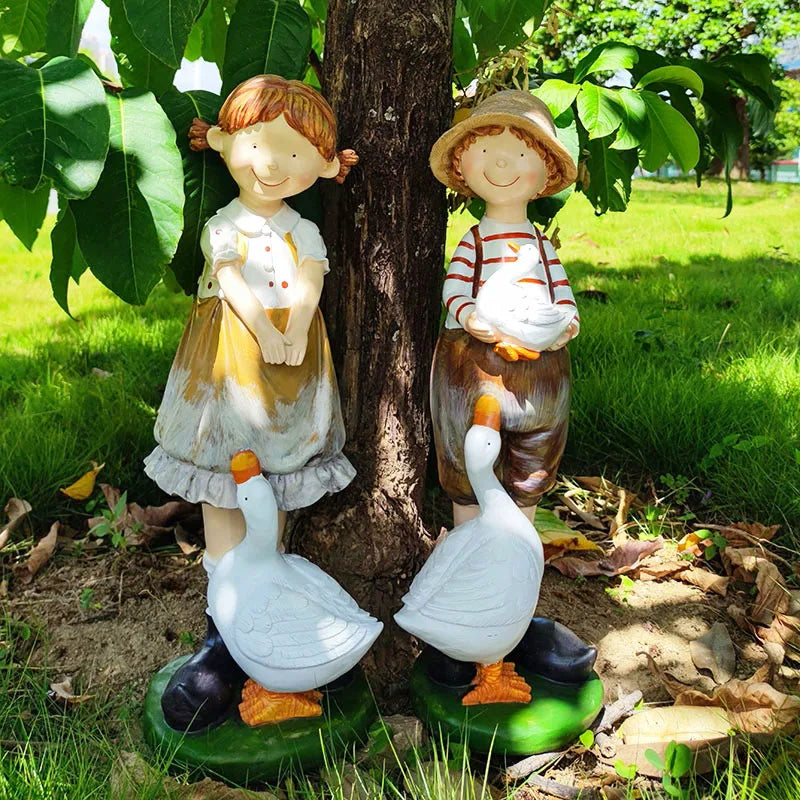 Rustic Resin Garden Statue