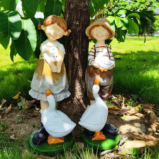 Rustic Resin Garden Statue