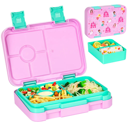 Kids Bento Lunch Box – Microwave Safe Leak-Proof Food Container for School, Travel & Snacks