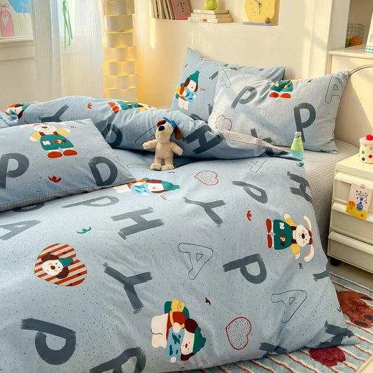 100% Cotton Cartoon Duvet Cover Set