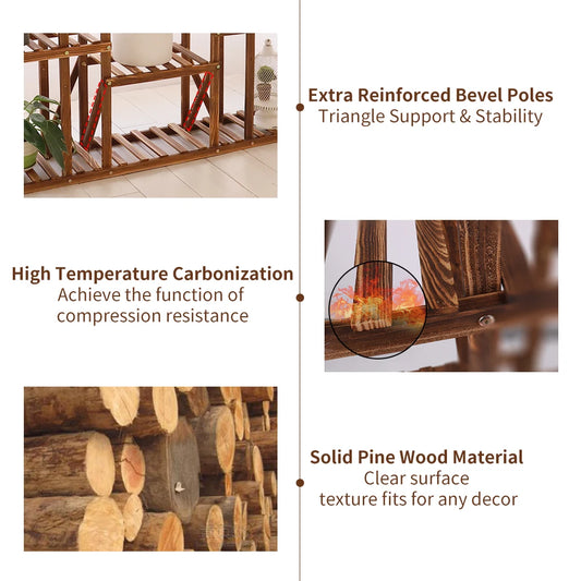 Multi-Tier Wooden Plant Stand