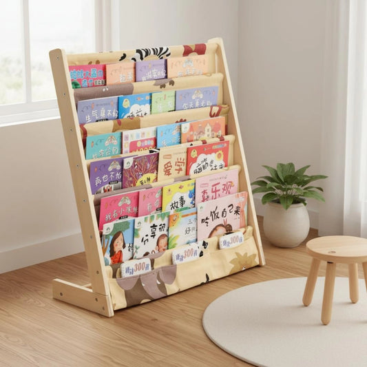 Solid Wood Kids Picture Book Rack