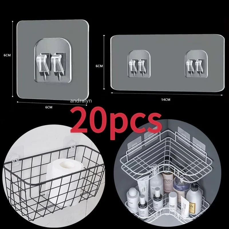 Transparent Self-Adhesive Wall Hooks