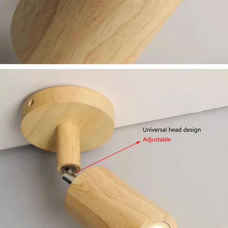 Wooden Adjustable Ceiling Spotlight