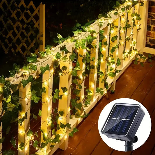Solar LED Ivy Leaf String Lights