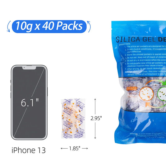 Silica Gel Moisture Absorber Bags 40 Pack 10g