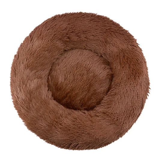 Round Plush Pet Bed for Dogs & Cats