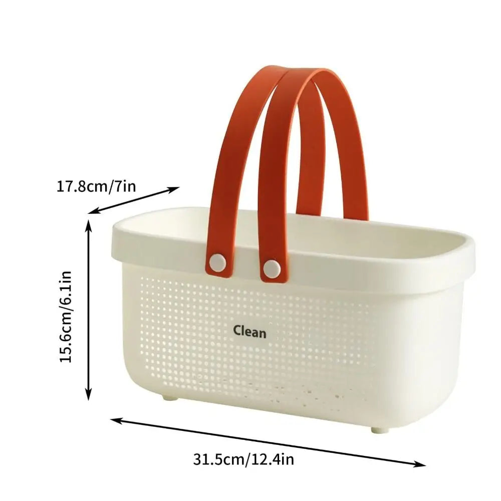 Large Capacity Plastic Storage Basket with Handle