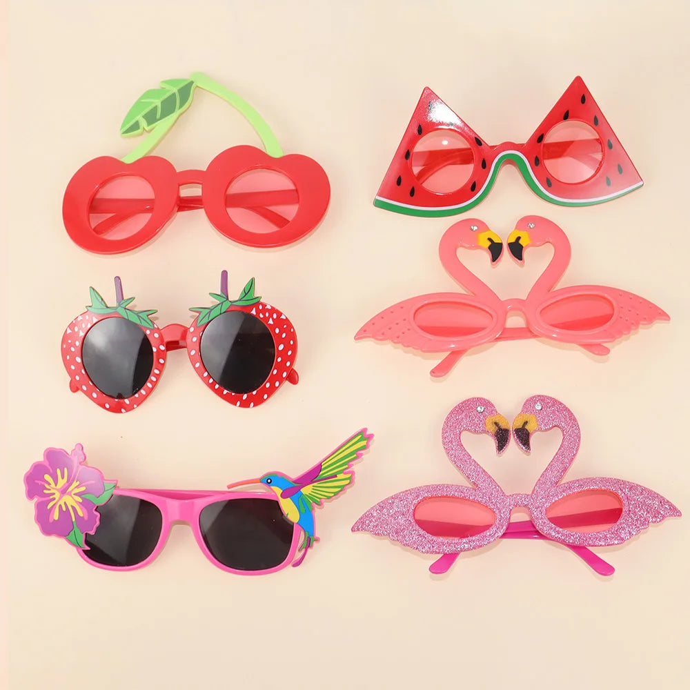 Tropical Luau Party Glasses Photo Props Set
