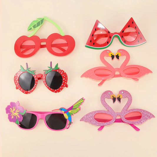Tropical Luau Party Glasses Photo Props Set