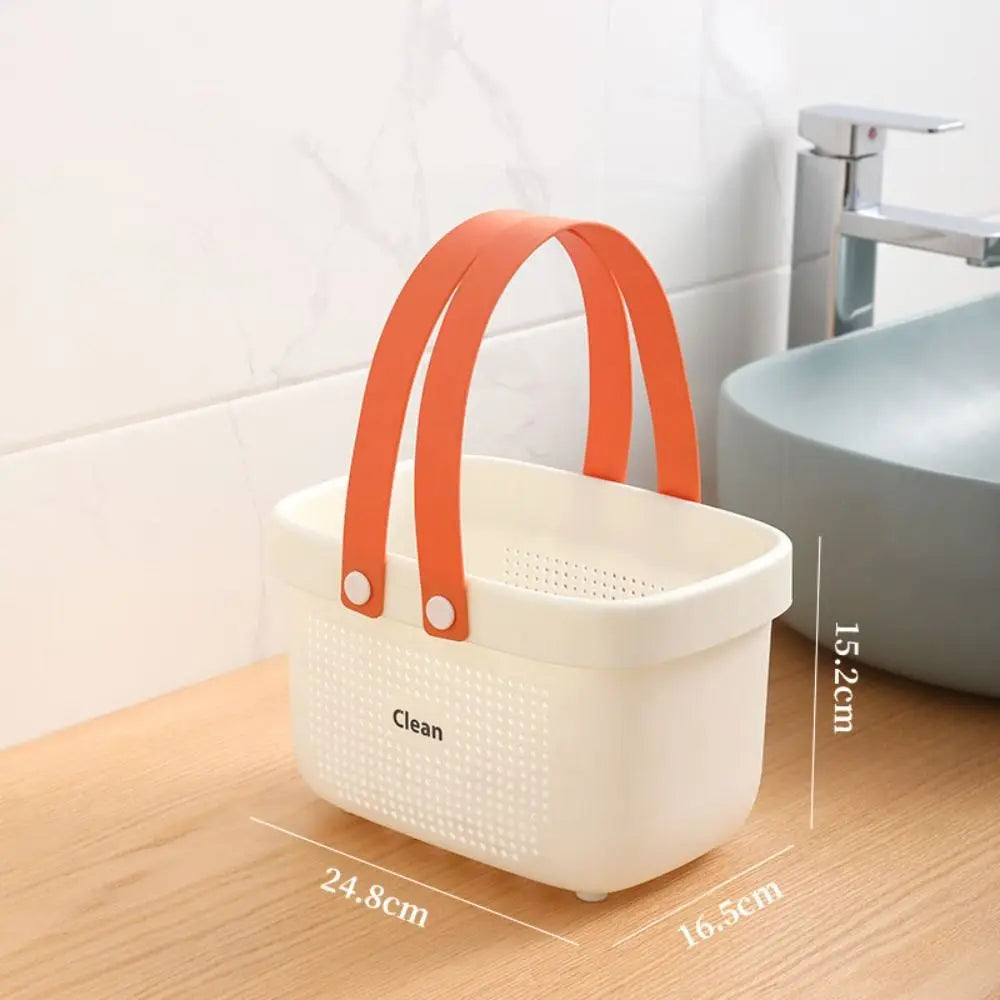 Large Capacity Plastic Storage Basket with Handle