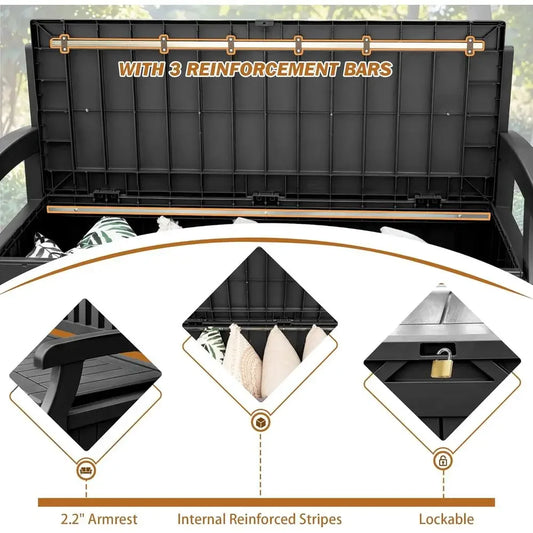 Lockable Outdoor Storage Bench