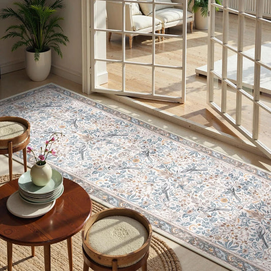 Bohemian Leaf Hallway Runner Rug