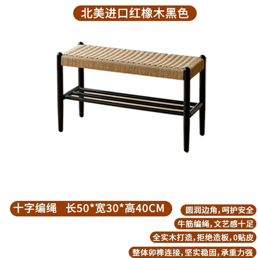 Solid Wood Shoe Bench