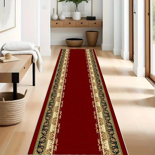 Vintage Red Bohemian Runner Rug