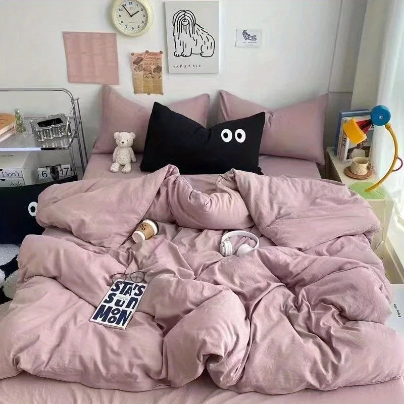 Cute Duvet Cover Set with Bed Sheet & Pillowcases