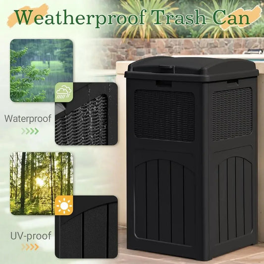 33 Gallon Waterproof Outdoor Storage Bin with Lid