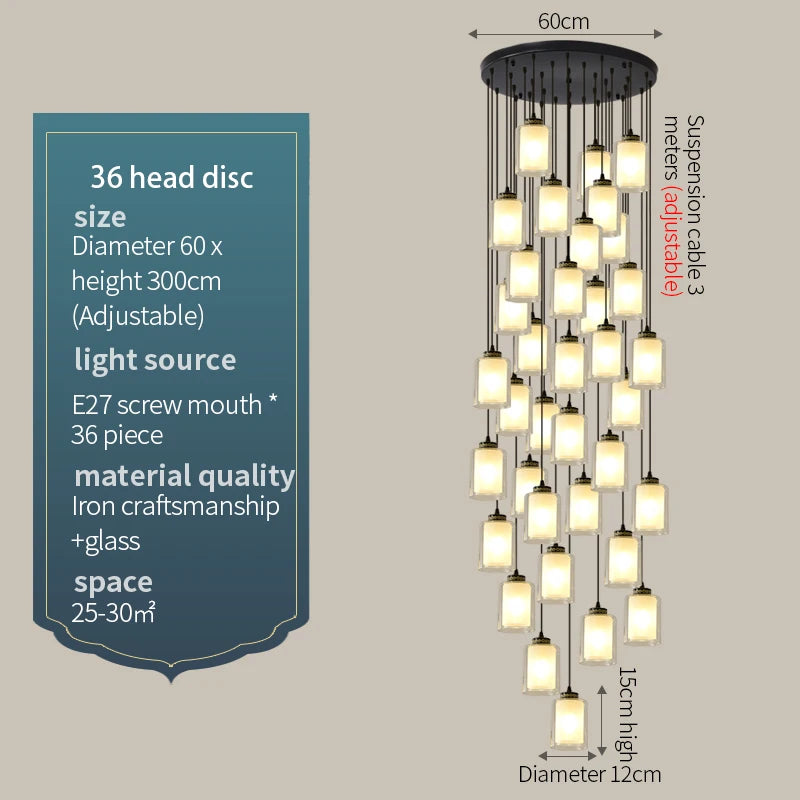 Luxury Staircase & Dining Room Ceiling Light