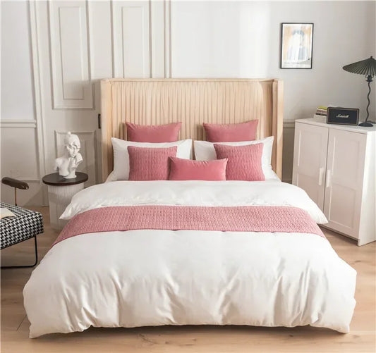 Luxury Velvet Geometric Bed Runner